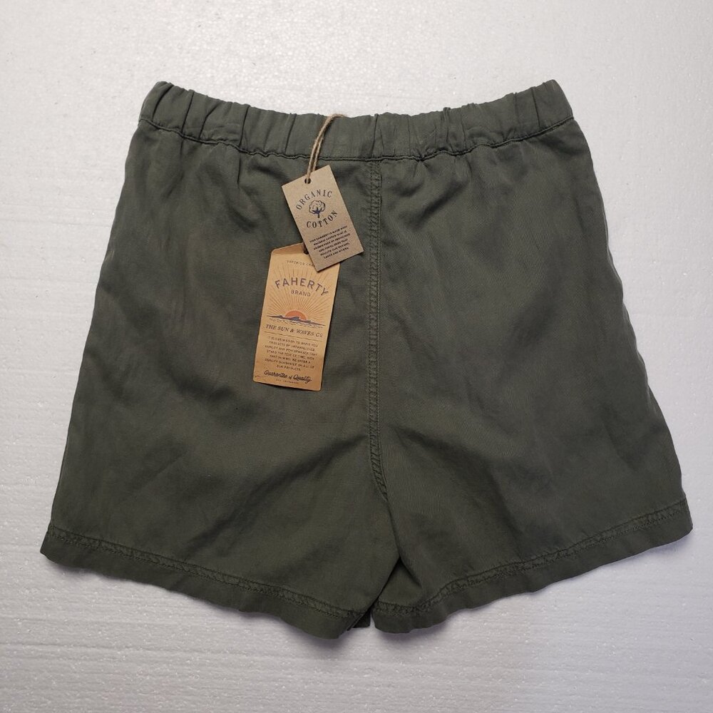 Faherty Women's Linen & Organic Cotton Topanga Drape Shorts in Thyme size XS NWT - Picture 5 of 9